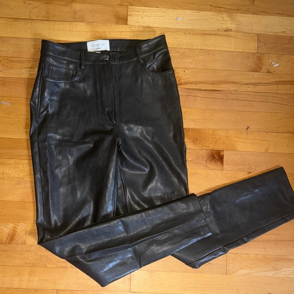 Wilfred Charcoal Faux Leather Pants